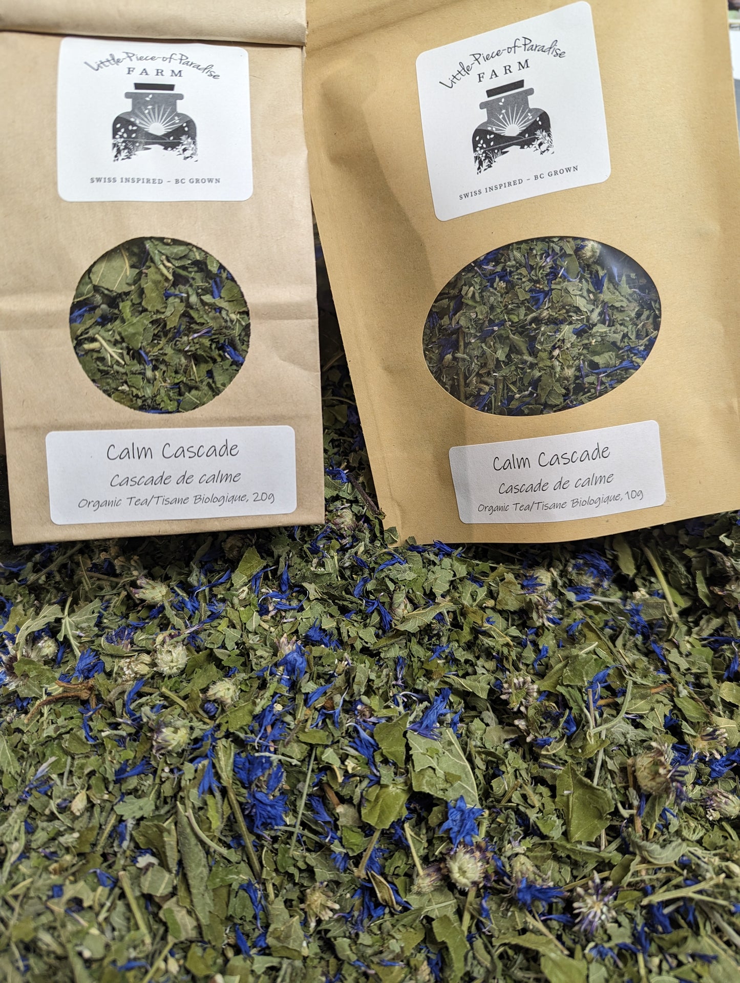 Organic Calm Cascade Tea, Sustainable Farm Grown Loose Leaf Herbal Infusion
