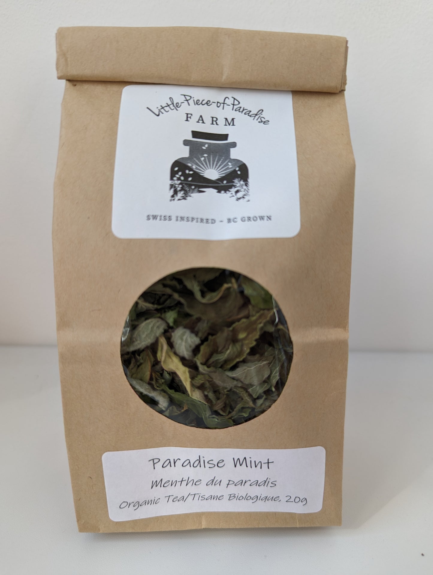 Organic Paradise Mint Herbal Infusion, Sustainable Farm Grown Herb Medicine